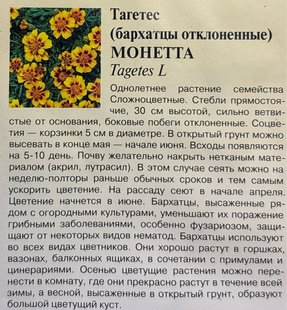 Бархатцы Монетта откл. 0,3 г СМЦ-452