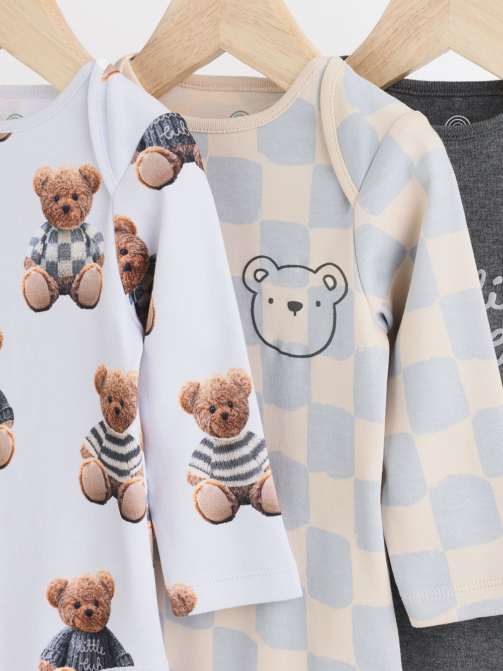 Боди с длинным рукавом для малышей Next B23-062, 3 шт., Серый, Голубой