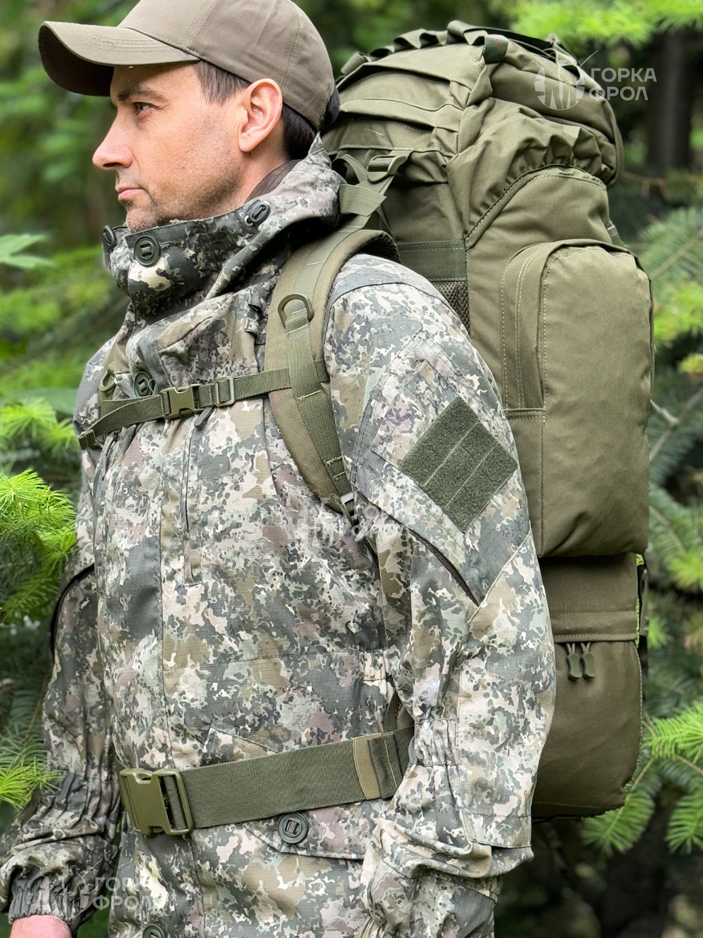 Рюкзак тактический Grizzly 75 л Cordura 500D олива