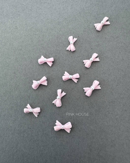 Бантик с бусиной розовый Pink House