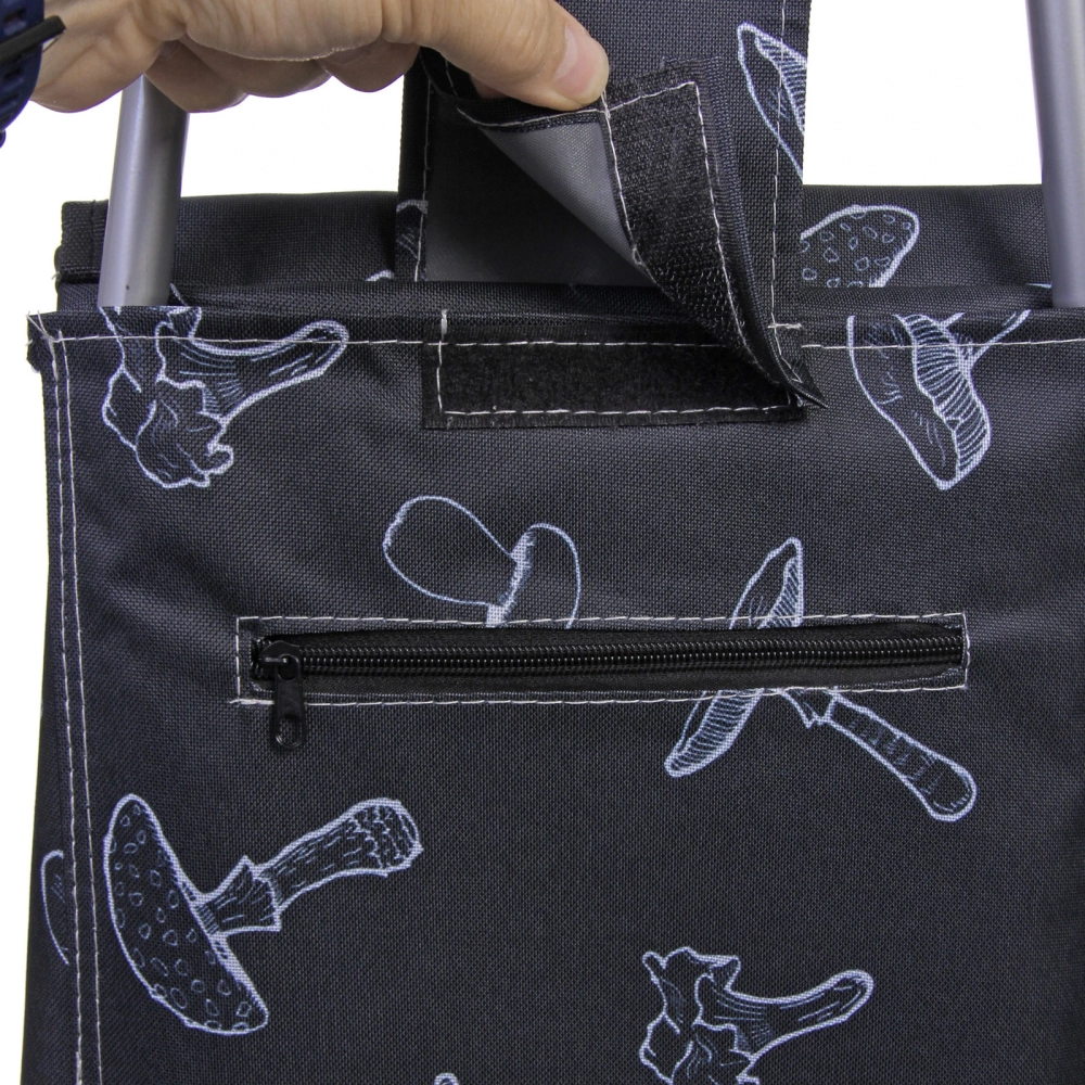 Тележка хозяйственная с сумкой (92*27*33см, колеса 16см,грузоподъемность до 30 кг.) грибы DC308