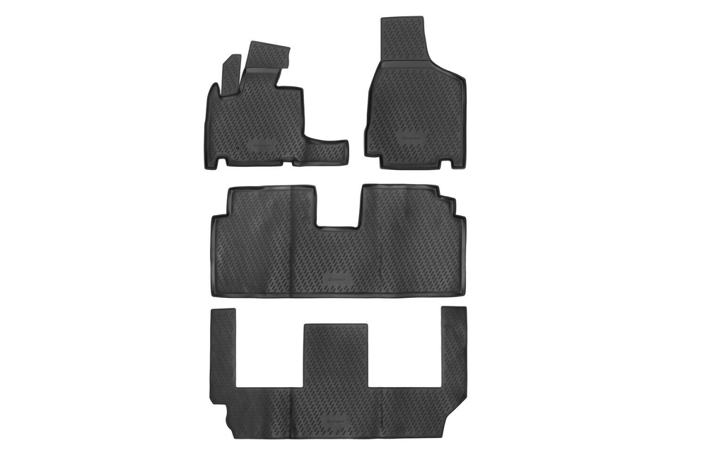 Коврики Standard, в салон CHRYSLER Grand Voyager RT, 2008-  4 шт. 3 ряда (полиуретан, чёрные) Element.CARCHR00001
