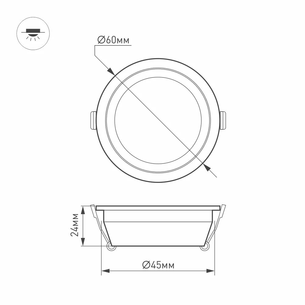Светодиодный светильник LTM-R60WH-Frost 3W Day White 110deg (Arlight, IP40 Металл, 3 года) 020761