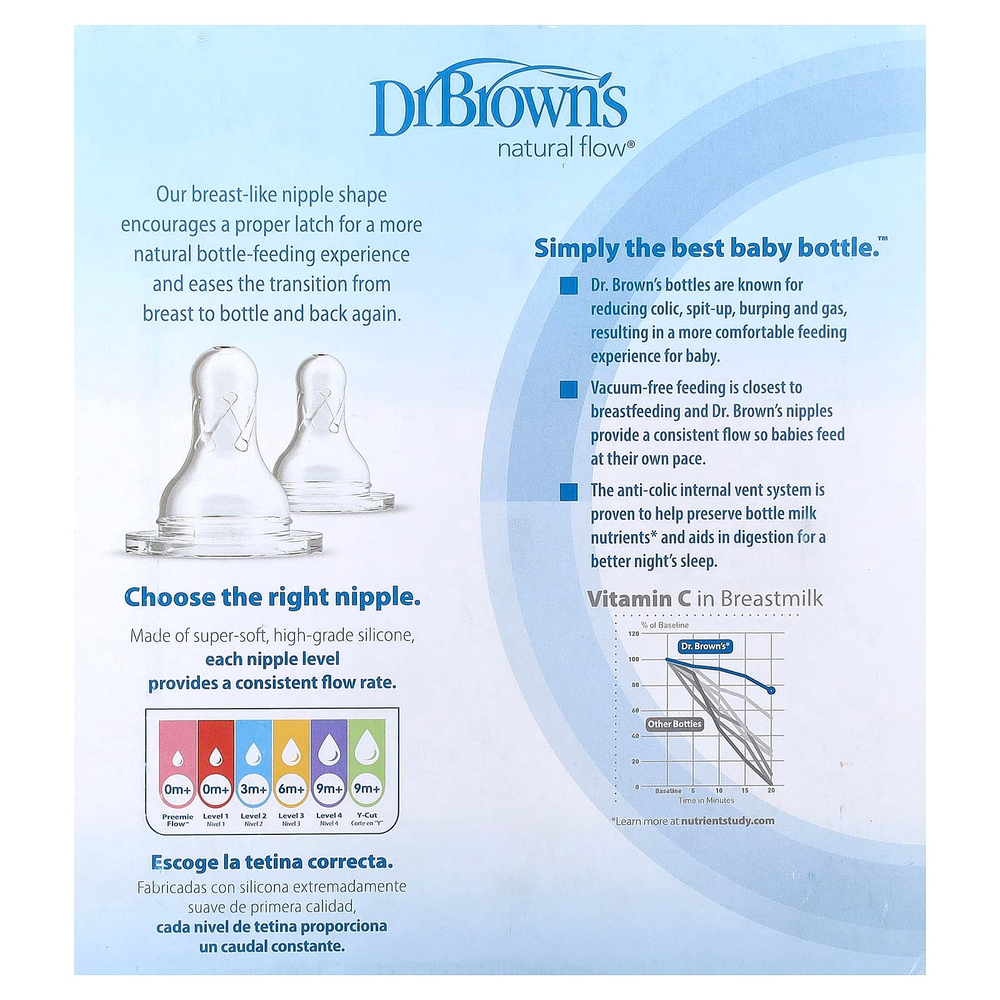 Dr. Brown's, Natural Flow®, Anti-colic Options+™, бутылочка для детей от 0 месяцев, 3 шт. по 120 мл (4 унции)