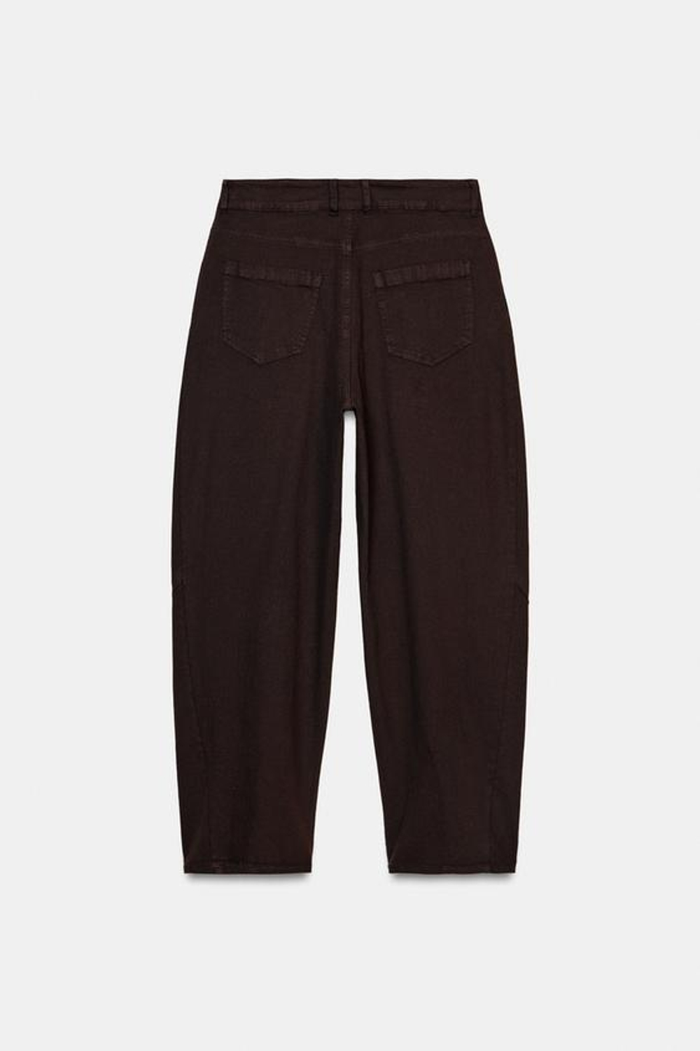 ZARA БРЮКИ BALLOON С ЗАЩИПАМИ, КОРИЧНЕВЫЙ