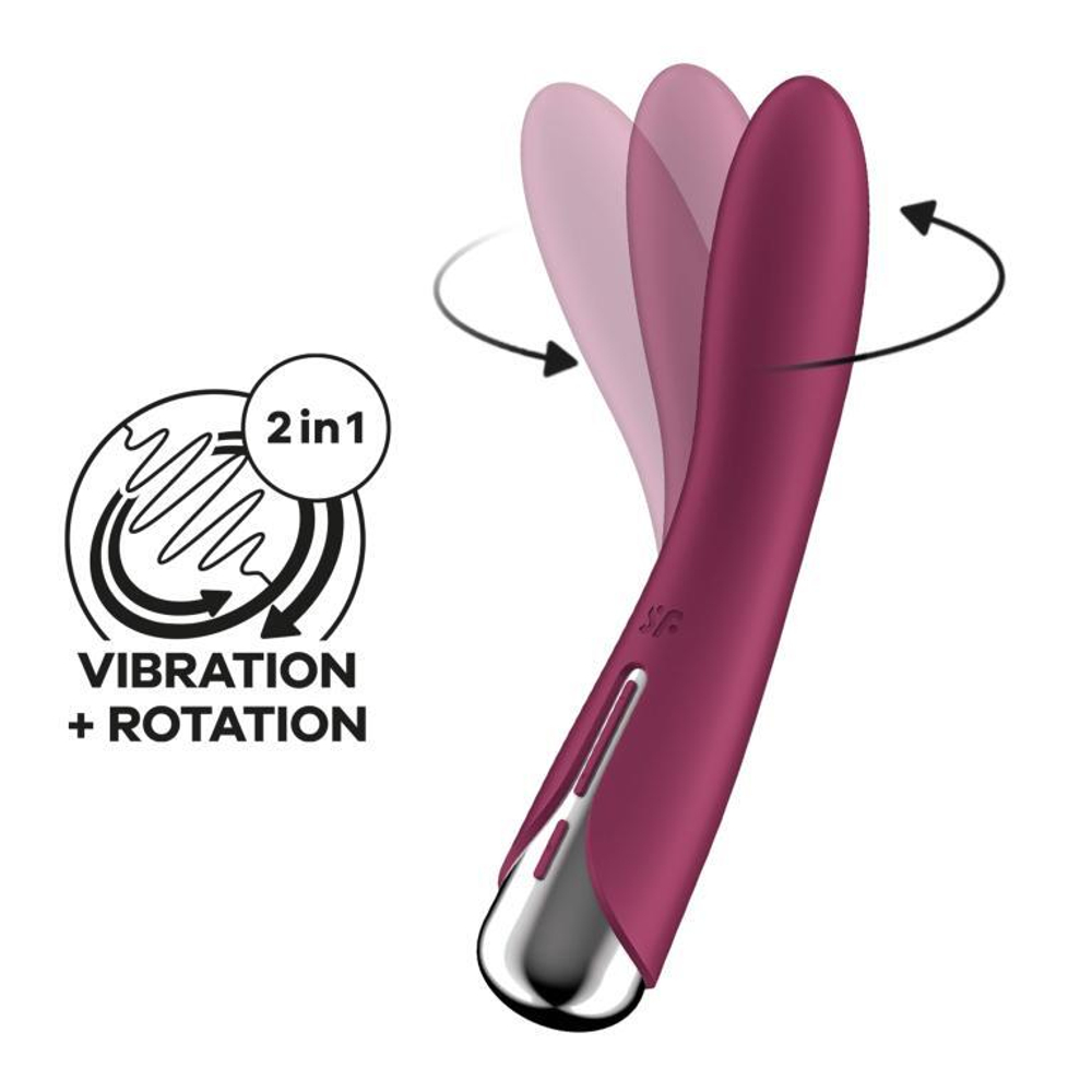 Малиновый вибратор-ротатор Spinning Vibe 1 - 18 см. (Цвет: красный)