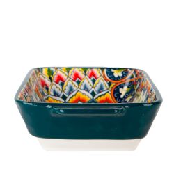 Блюдо для запекания "Arabesque" (зеленый) 22,5*12,5*5см v=600мл. (фарфор) (min9) (транспортная упако