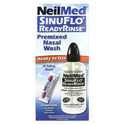 NeilMed, SinuFlo ReadyRinse, смесь для промывания носа, набор из 2 предметов