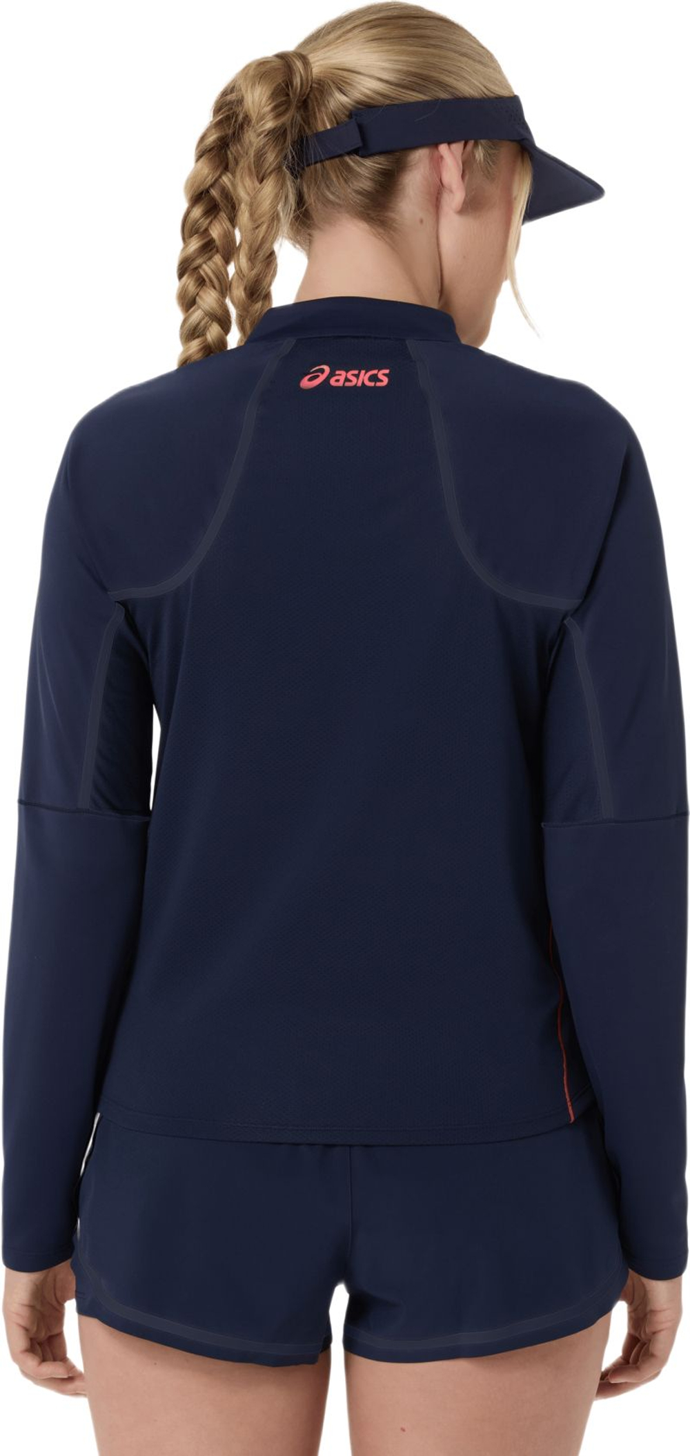 Женская теннисная футболка с длинным рукавом Asics Match 1/2 Zip Long Sleeve - midnight