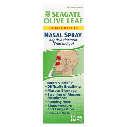 Seagate, Назальный спрей с листьями оливы, 1 жидкая унция (30 мл)