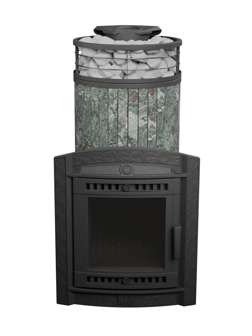 Печь банная «Атмосфера XL» Жадеит ламель+сетка с тоннелем