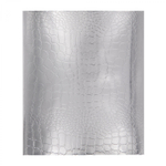 Тетрадь 48л., А5, клетка, Alingar "Silver Croco metallic", скрепка, дизайнерский картон, тиснение, блок офсет, 100% белизна