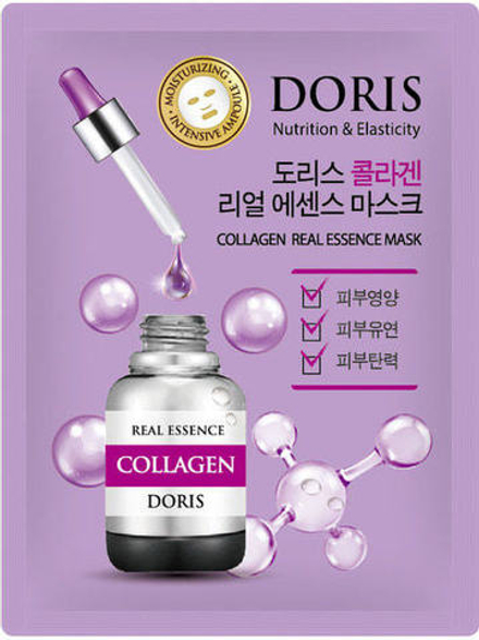 [DORIS]  Тканевая маска для лица КОЛЛАГЕН COLLAGEN Real Essence Mask, 1 шт*25 мл