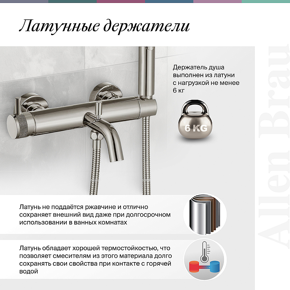Смеситель для ванны Allen Brau Priority 5.31D10-MG графит брашированный