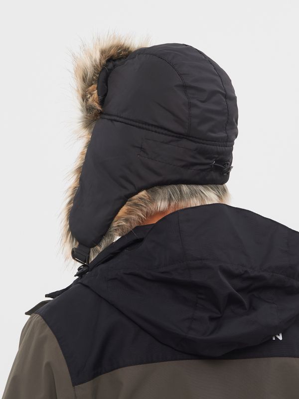 Шапка ушанка с маской Евро Енот ткань Taslan цвет Чёрный