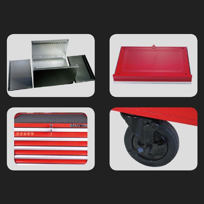 KING TONY (87432-5B) Тележка инструментальная, 5 ящиков и отсек, красная