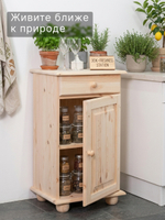 Тумба, 48х39х81, Лена, однодверная, из массива дерева, с ящиком, буфет для кухни, Dipriz
