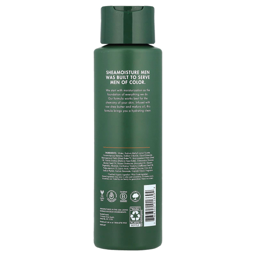 SheaMoisture, Для мужчин, необработанное масло ши и масло мафуры, увлажняющий гель для душа, 444 мл (15 жидк. унц.)