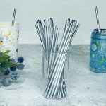 Трубочка для коктейля «Волшебство» 19,5 см d-6 мм (набор 25 шт), Серебро