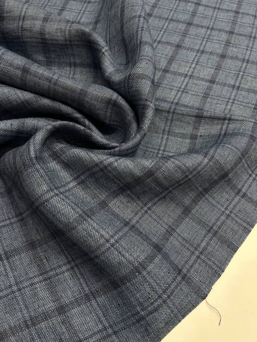 Лен Corneliani синий в клетку
