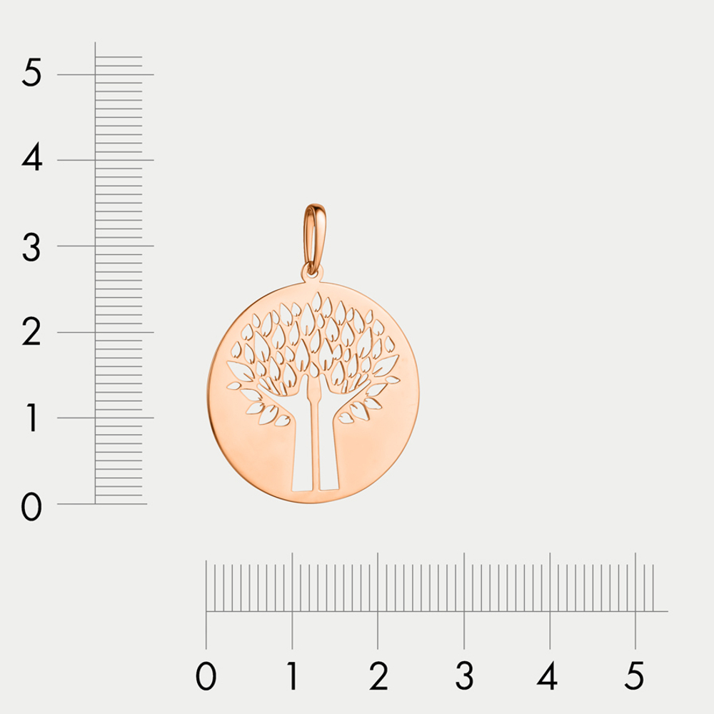 Подвеска из розового золота 585 пробы без вставки для женщин (арт. 501158-1000)