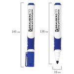 Маркер стираемый для белой доски СИНИЙ, BRAUBERG "SOFT", 5 мм, резиновая вставка, 151249