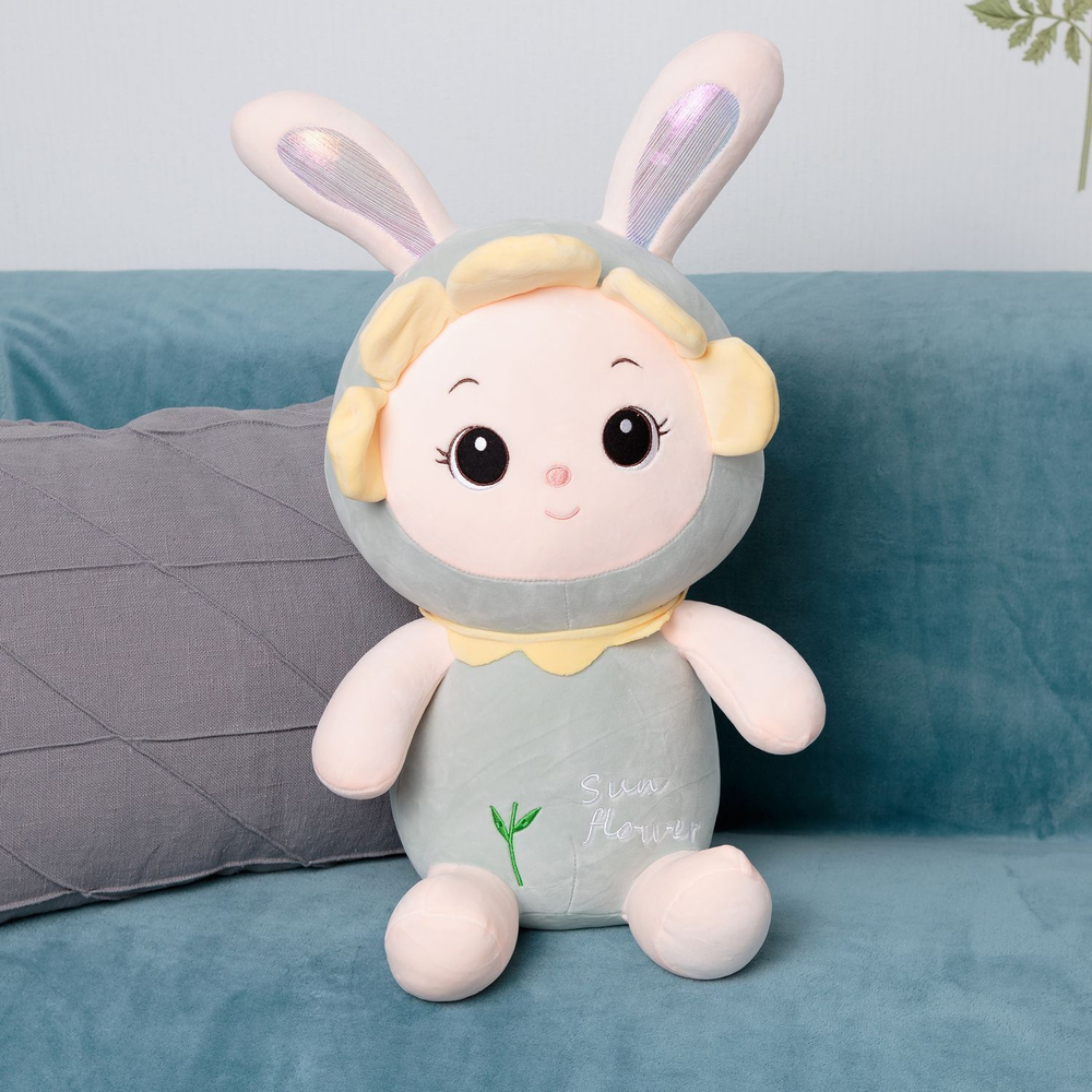 Мягкая игрушка Заяц KiDWoW для девочек и мальчиков, большой пушистый велюровый зайчик для новорожденных