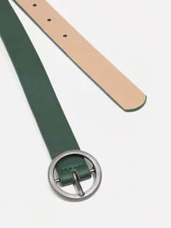 Ремень женский, ширина 2,3 см, гладкий, пряжка металл, цвет зелёный