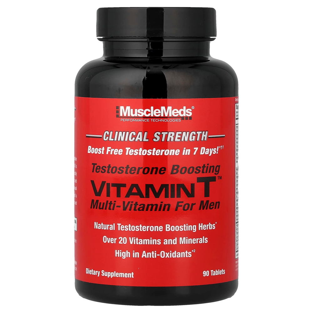 MuscleMeds, Vitamin T™, мультивитамины для повышения уровня тестостерона для мужчин, 90 таблеток