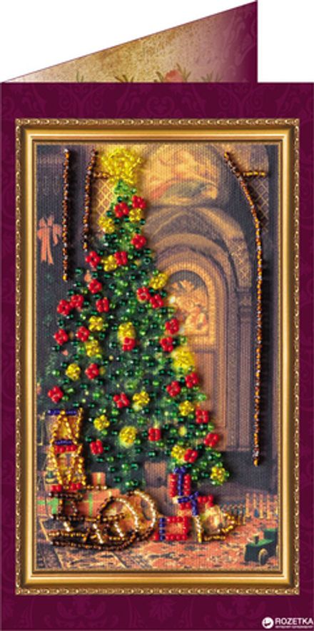 Набор-открытка для вышивки бисером «Счастливого Рождества»