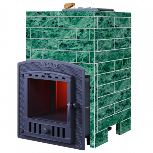 Чугунная печь для бани Комплект Гроза 18 (П2) Классика 850/40 Змеевик кирпич