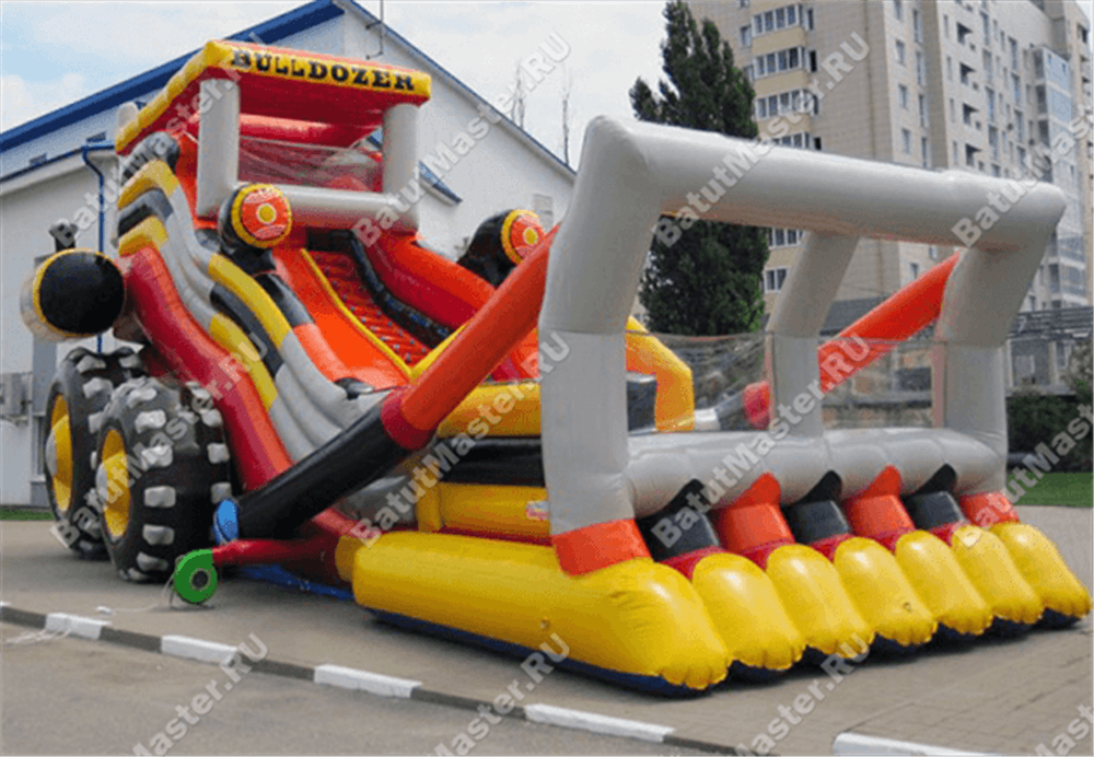Детский надувной батут-горка "Бульдозер" 19*10*11 м