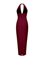 Платье миди удлиненное из сатина с вырезом