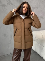 Куртка весенняя удлиненная с капюшоном