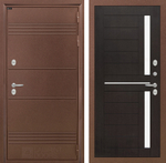 Дверь с терморазрывом входная Лабиринт Термо Лайт 02 Венге, стекло белое