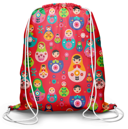 Мешок для обуви Матрешки (красный)
