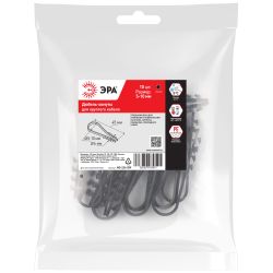 Дюбель хомут ЭРА NO-224-559 для круглого кабеля 5-10 мм чёрный (10 штук) | Дюбель-хомуты