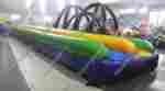 Водная горка с надувным дном, герметичная ТУРБО "Цветная", 30*4*1 м.