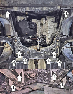 Защита стальная 2 мм двигателя и кпп для Renault Samsung XM3 2020-2024 Motodor.71711