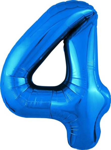 Шар (40""/102 см) Цифра, 4 Slim, Синий, 1 шт. в упак. и76