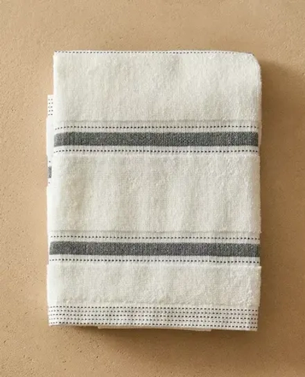 ZARA HOME МАХРОВОЕ КУХОННОЕ ПОЛОТЕНЦЕ ИЗ ХЛОПКА В ПОЛОСКУ, ЗЕЛЕНЫЙ