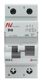 Автомат дифференциальный EKF rcbo6-1pn-16D-30-ac-av