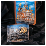 Кожаная обложка на паспорт «Городские мотивы»