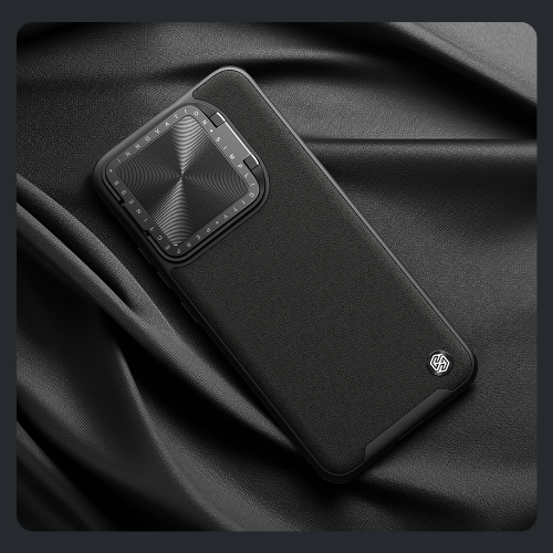 Чехол с вставками из кожи от Nillkin для Xiaomi 14 Pro, серия CamShield Prop Leather Magnetic Case