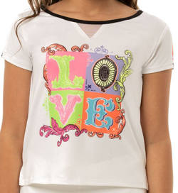 Футболка для девочки теннисная Lucky in Love Girls Rockin Rococo Lucky Lane Tee - white