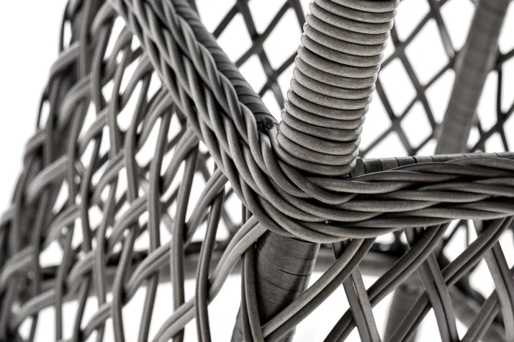 "Эспрессо" плетеный круглый стол, диаметр 80 см, цвет графит