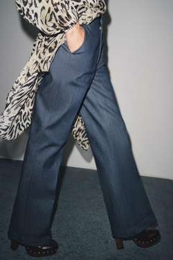 ZARA БРЮКИ В СТИЛЕ МИНИМАЛ — ZW COLLECTION, СИНИЙ