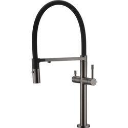 Смеситель для кухни Boheme UNO 115-GM GUN METAL c краном для питьевой воды