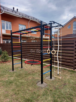 Монтаж уличной шведской стенки Sv Sport Рукоход (4 вертикальных столба)