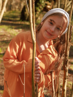 Поло оверсайз с длинным рукавом Mjölk Mustard, из муслина